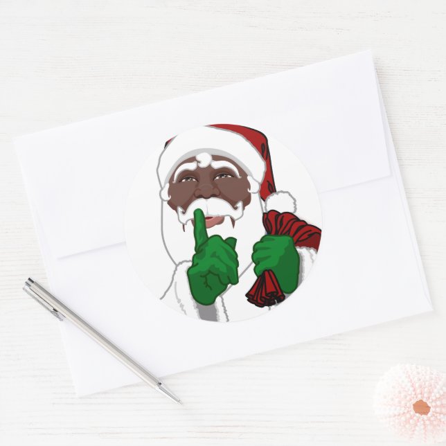 Black Santa Christmas Sticker Santa Clause Sticker (Envelope)