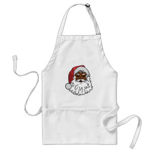 black santa claus adult apron