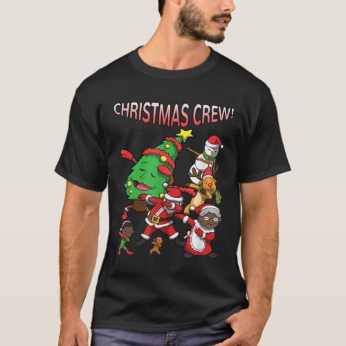 Black Santa Claus African American Christmas crew T_Shirt