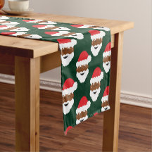 Black Santa Claus Brown Skin Green Christmas
