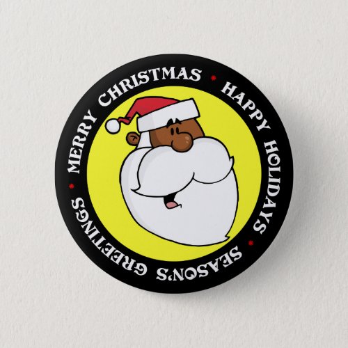 Black Santa Claus Button