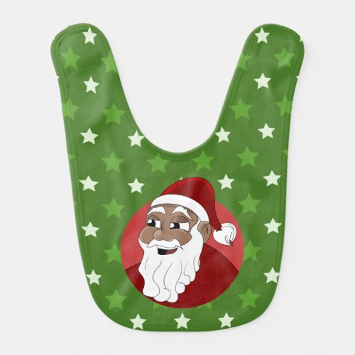 Black Santa Claus Cartoon Baby Bib