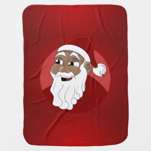Black Santa Claus Cartoon Baby Blanket