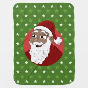 Black Santa Claus Cartoon Baby Blanket