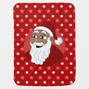 Black Santa Claus Cartoon Baby Blanket