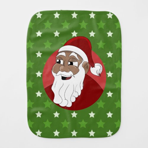 Black Santa Claus Cartoon Baby Burp Cloth