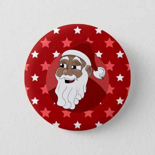 Black Santa Claus Cartoon Button