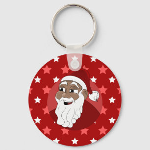 Black Santa Claus Cartoon Keychain