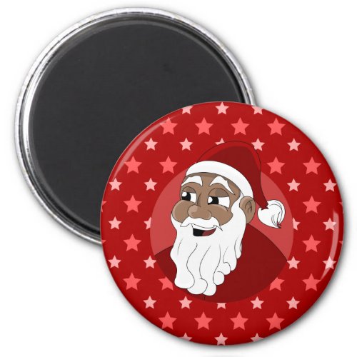 Black Santa Claus Cartoon Magnet