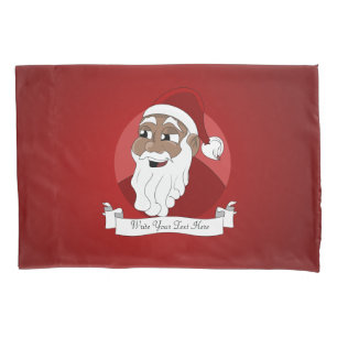 Black Santa Claus Cartoon Pillow Case