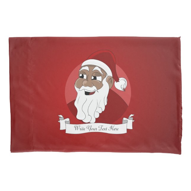 Black Santa Claus Cartoon Pillow Case (Front)