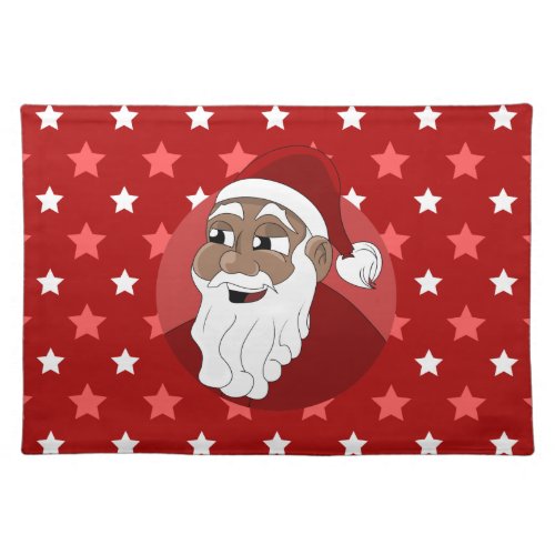 Black Santa Claus Cartoon Placemat