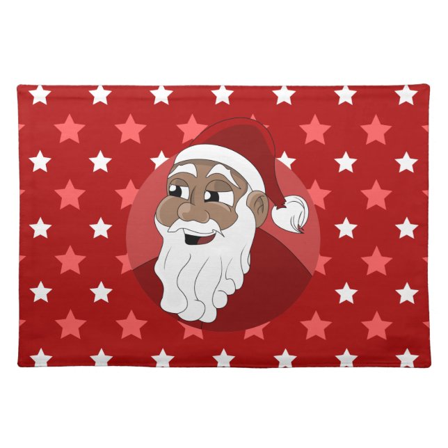Black Santa Claus Cartoon Placemat (Front)