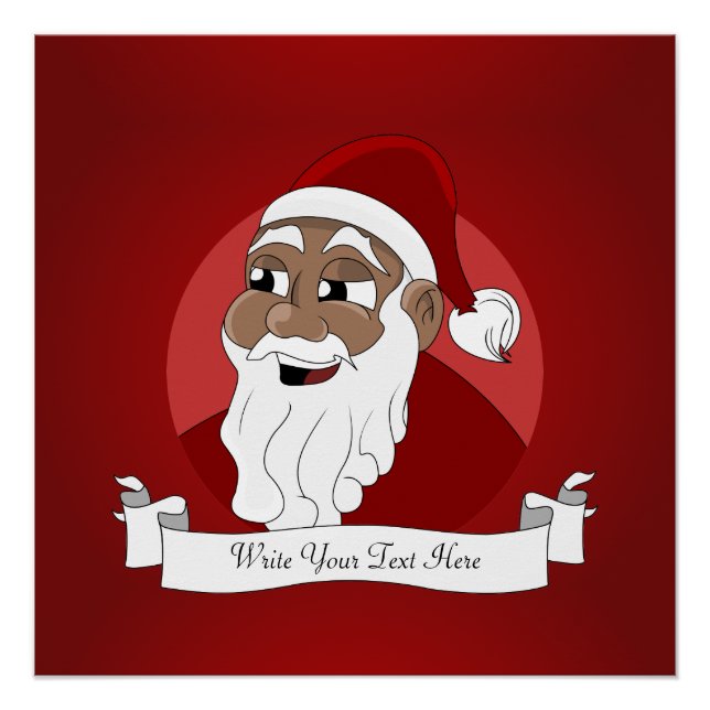 Black Santa Claus Cartoon Poster (Front)
