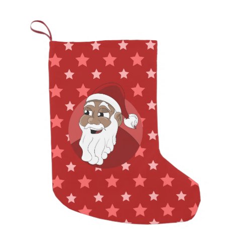 Black Santa Claus Cartoon Small Christmas Stocking