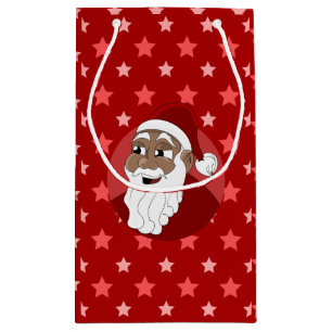 Black Santa Claus Cartoon Small Gift Bag