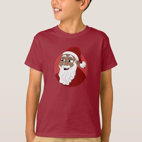 Black Santa Claus Cartoon T_Shirt