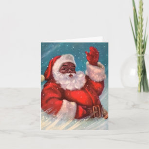 Black Santa Claus Christmas Card