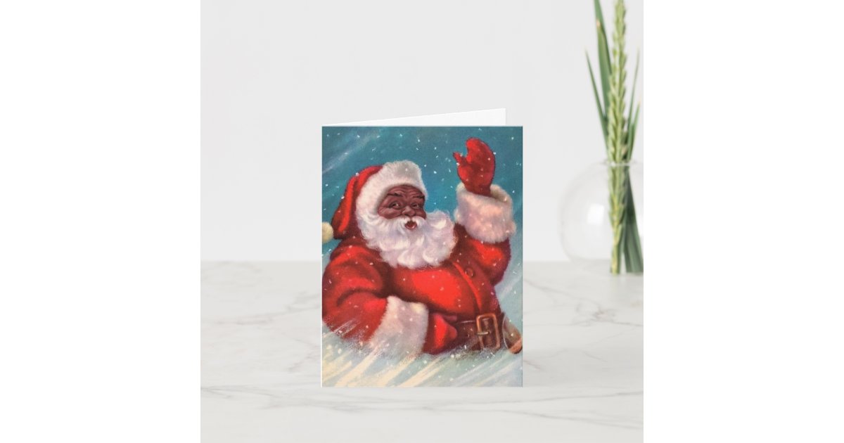 Black Santa Claus Christmas Card | Zazzle