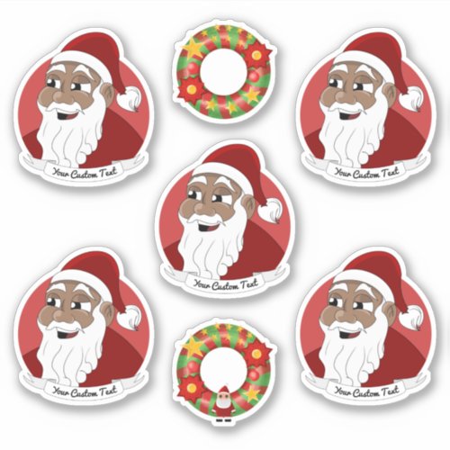 Black Santa Claus Christmas cartoon Sticker