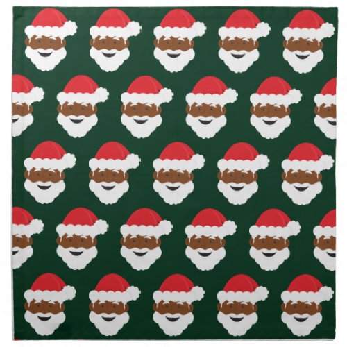 Black Santa Claus Christmas Cloth Napkin