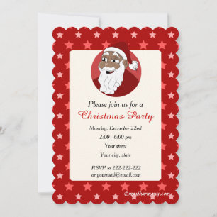 Black Santa Claus Christmas Party invitation