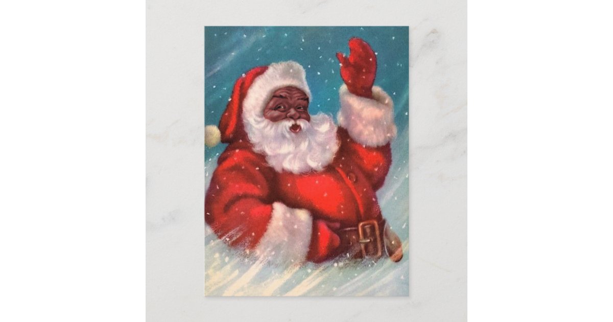 Black Santa Claus Christmas Postcard | Zazzle