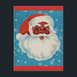 BLACK SANTA CLAUS Christmas postcard Vintage style<br><div class="desc">Wish friends and family with this BLACK SANTA CLAUS Christmas postcard in a Vintage style</div>
