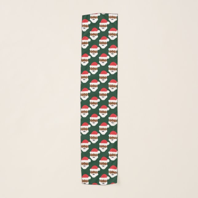 Black Santa Claus Christmas Scarf (Front)