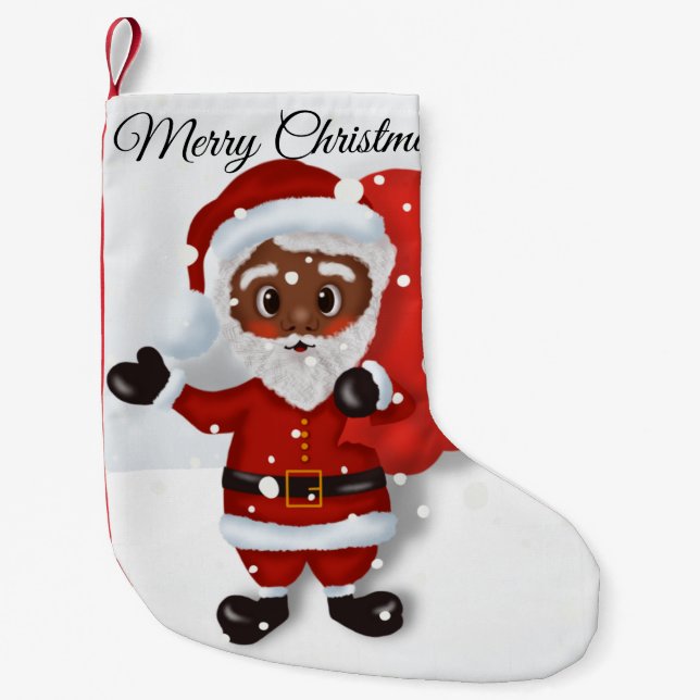Black Santa Claus Christmas Stocking (Front)