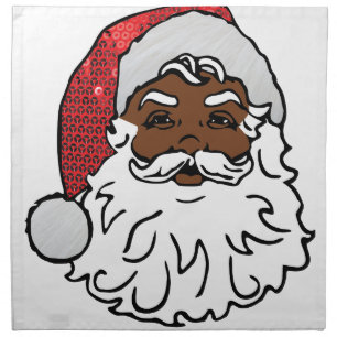 black santa claus cloth napkin