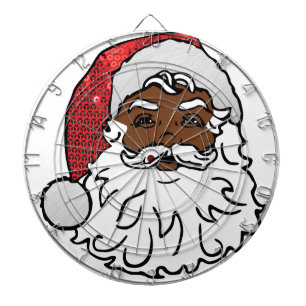 black santa claus dartboard with darts
