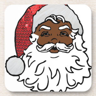 black santa claus drink coaster