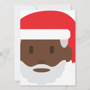 black santa claus emoji holiday card