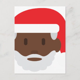 black santa claus emoji holiday postcard