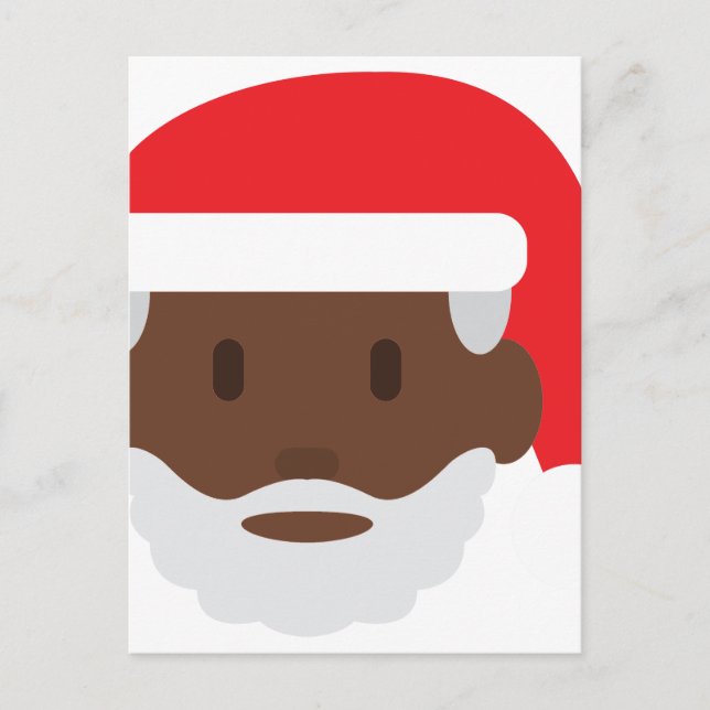 black santa claus emoji holiday postcard (Front)
