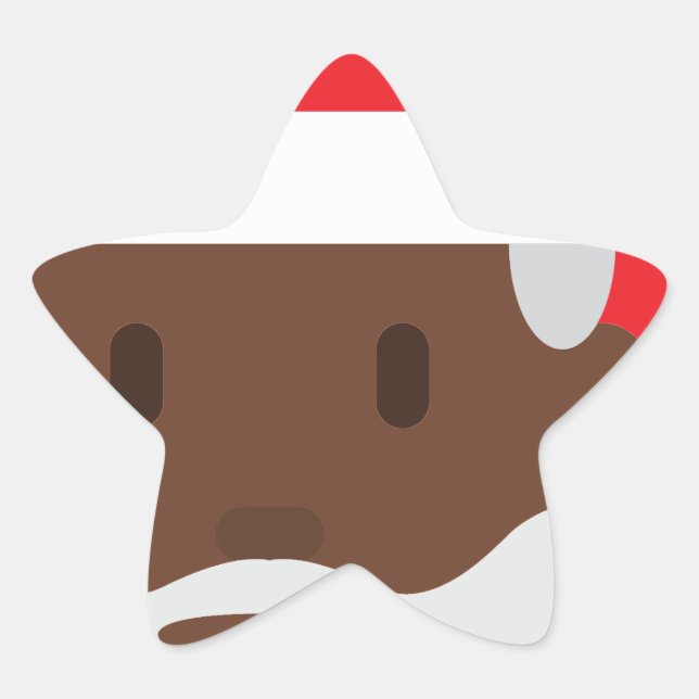 black santa claus emoji star sticker (Front)
