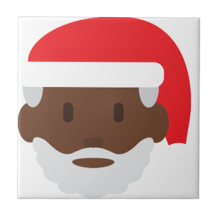 black santa claus emoji tile