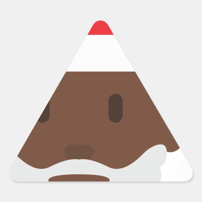 black santa claus emoji triangle sticker (Front)