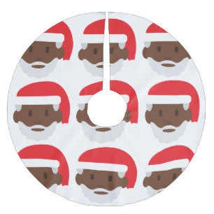 black santa claus emoji xmas christmas tree skirt