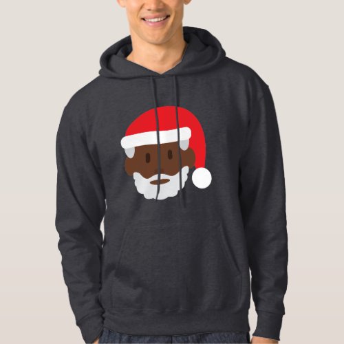 black santa claus emoji xmas mens hoody sweatshirt