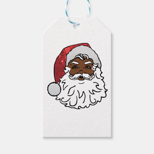 black santa claus gift tags (Front)