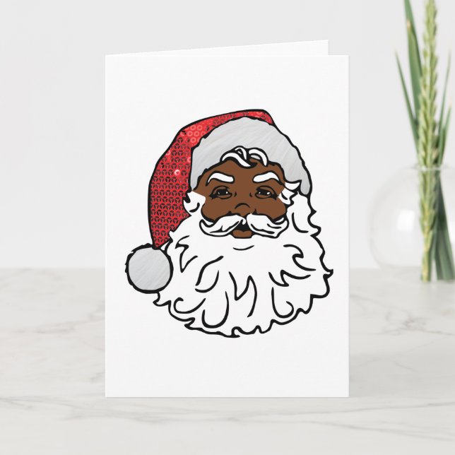 black santa claus holiday card (Front)
