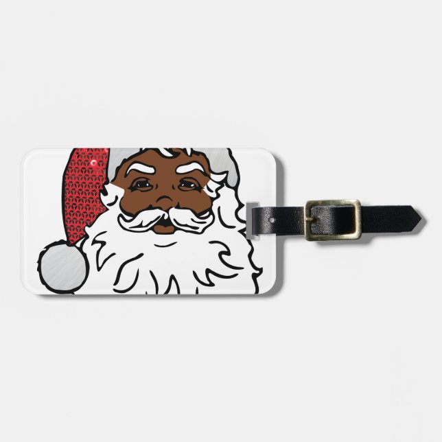 black santa claus luggage tag (Front Horizontal)
