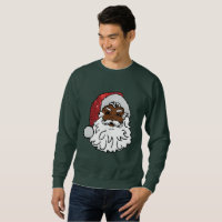 black santa claus mens sweatshirt