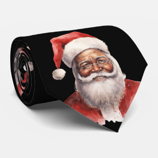 Black Santa Claus Neck Tie