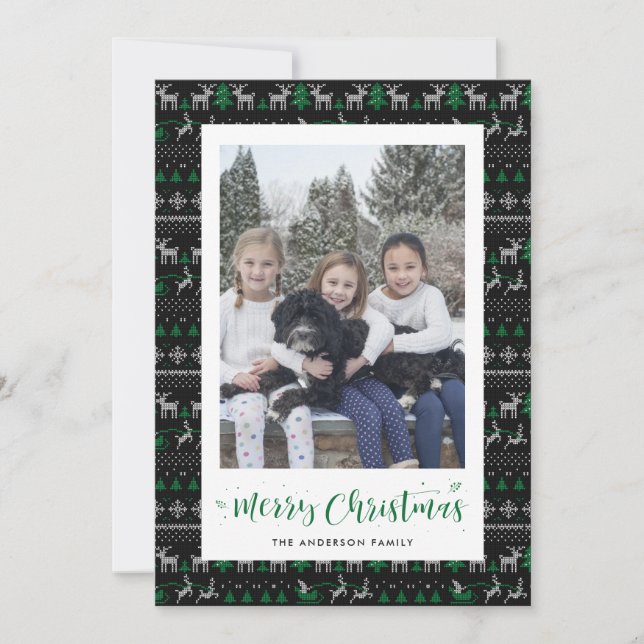 Black Santa Claus Photo Christmas Cards (Front)
