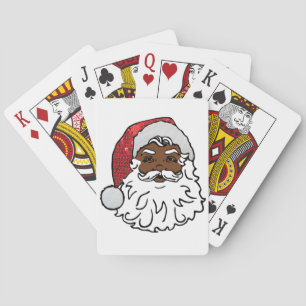black santa claus poker cards