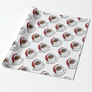 black santa claus wrapping paper