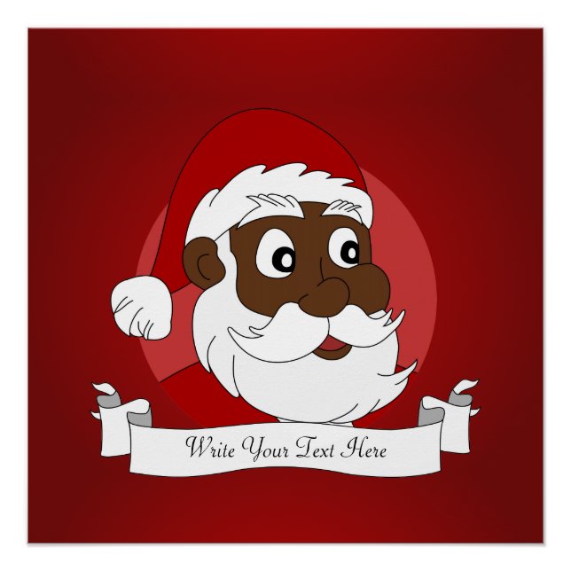 Black Santa Clause cartoon Poster (Front)
